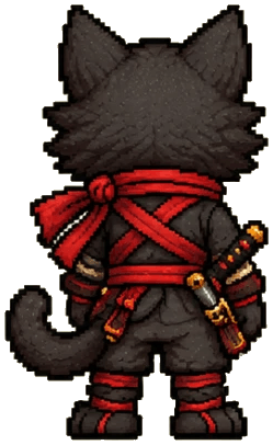 Kuro, back view